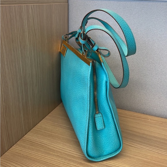 Vintage Teal Versace La Greca Handbag - Picture 4 of 12